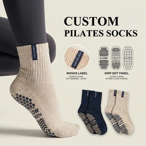 Wholesale Custom Pilates Grip <b>Socks</b> for Women Non Slip Cotton Yoga <b>Socks</b> with Logo Packaging Private Label <b>Socks</b> High Quality - Product Image 1