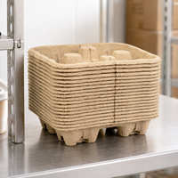 Porte-gobelet isotherme 2 compartiments pour café chaud, plateau à boissons pour service drive-thru, en pâte à papier moulée robuste
