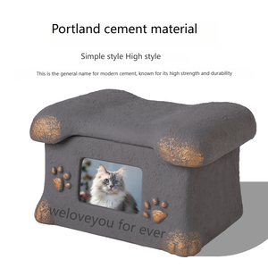 Cercueils et urnes funéraires de luxe faits à la main pour animaux de compagnie, boîtes commémoratives pour chiots et chats, cercueils de crémation pour chiens et chatons en ciment Portland - Product Image 2