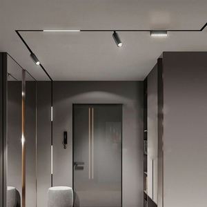 Système d'éclairage sur rail magnétique LED ultra-fin moderne, nouveau, en aluminium fin, pliable, éclairage ponctuel COB, montage en surface, linéaire, chambre à coucher - Product Image 6