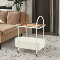Table d'angle de salon de style nordique, petite table basse avec roulettes, couleur personnalisable, étagère de rangement pour canapé, table d'appoint en acier