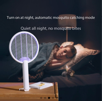 Raquette électrique anti-moustiques de qualité supérieure C3 blanche