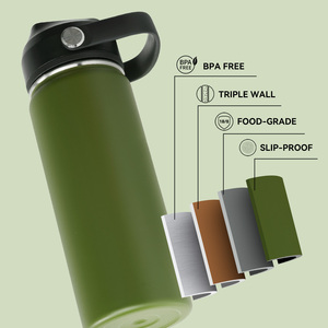 Juego de 12 Botellas de Agua con Aislamiento al Vacío de Acero Inoxidable de 18 oz con Pajita, Taza Térmica de 24 Horas para Senderismo, Viajes al Aire Libre, para Adultos - Product Image 3