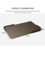 Plateau rectangulaire personnalisé T-268 pour le Ramadan, plateau de service rapide avec surface texturée antidérapante en cuir, ensemble de plateaux roulants