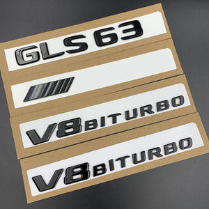 Lettres de voiture 3D en ABS, emblèmes de voiture en gros pour Mercedes AMG <span class=keywords><strong>A45</strong></span> GLA45 CLA45 GLC43 GLC63S GLE43 GLS63 <span class=keywords><strong>V8</strong></span> BITURBO 4MATIC - Product Image 3
