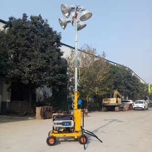Mobile <b>Lighting</b> Tower 5 7 9 Meter Hand Push Trolley Led Emergency Outdoor <b>Light</b> AC Power Source Steel Base White <b>Light</b> - Product Image 3