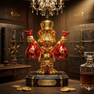 Figura Coleccionable Exclusiva de Scrooge McDuck en Dorado con Bolsas de Dinero Rojas - Escultura Pop Art de Lujo para Decoración de Alta Gama para el Hogar y la Oficina - Product Image 3