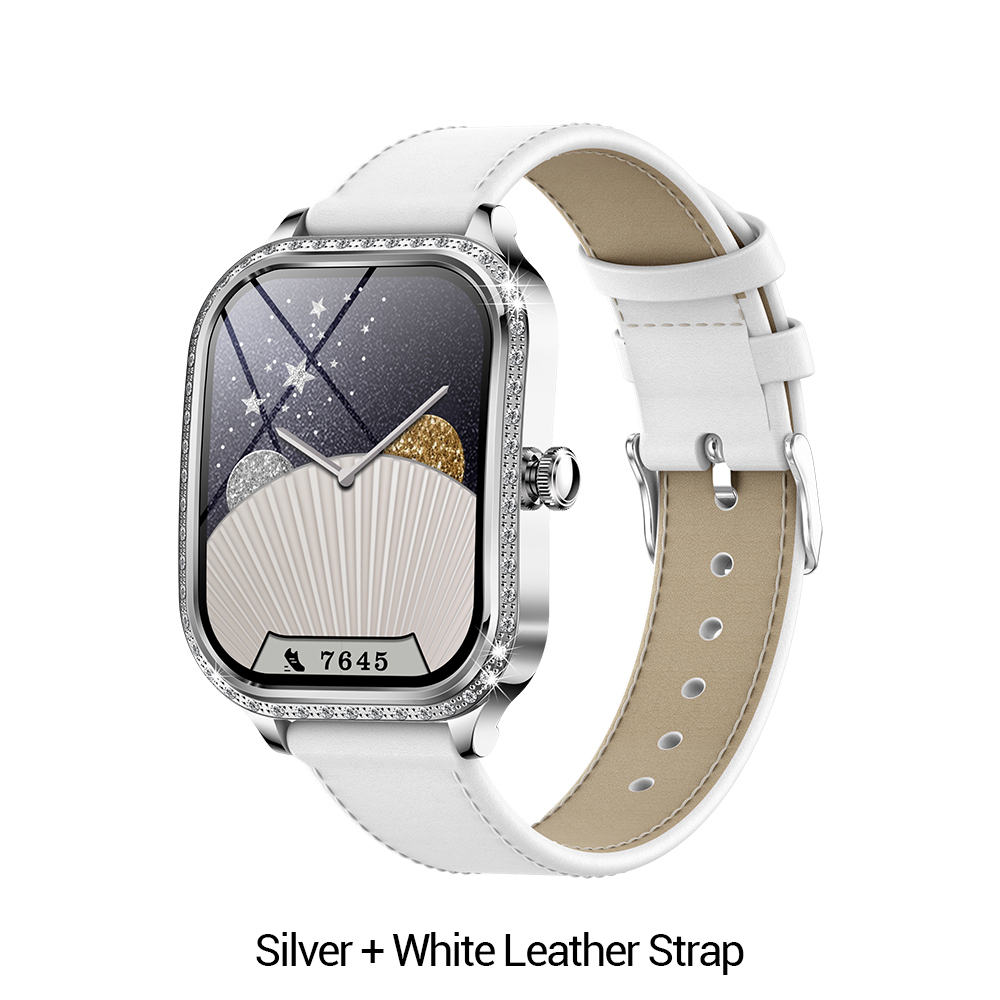 Bracelet en cuir argent + blanc