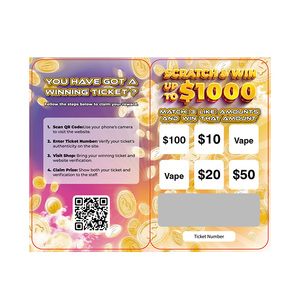 Tùy chỉnh Cào thẻ Xổ Số vé Trò chơi cờ Bạc Win thẻ cào vé Xổ Số thẻ cào - Product Image 2