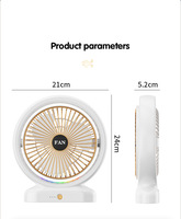 Ventilateur de table mini pliable et portable, rechargeable par USB, avec lumière RGB à effet cheval galopant, idéal pour les voyages et les déplacements professionnels