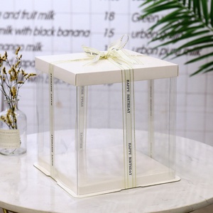 Luxury High Quality Custom Design Clear Plastic Wedding Birthday <b>Party</b> Cake <b>Boxes</b> - Product Image 1