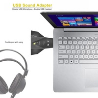 Xput Bestseller USB2.0 Virtuelle 7.1 Externe Soundkarte USB zu 3,5mm Klinke Plug-and-Play Audio-Adapter für Kopfhörer und Mikrofon