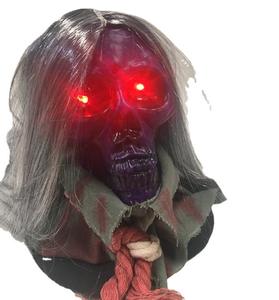 Decoración de Halloween 6 'Colgante de tamaño real Iluminado Goblin Calabaza Hombre Voz espeluznante Decoración de utilería de Halloween con cara brillante - Product Image 4