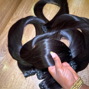 Capelli Umani Vergini Vietnamiti Non Trattati, Lisci, Allineati alla Cuticola, Super Double Drawn, da Singolo Donatore, Senza Doppie Punte - Product Image 3