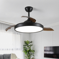 Kit d'entrepôt commercial de luxe à enroulement invisible de lustre à distance dans la lumière de ventilateur de plafond de silence de ventilation
