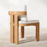 Juego de Comedor de 8 Plazas con Sillas y Mesa de Madera de Teca de Estilo Moderno para Jardín, Patio y Restaurante al Aire Libre