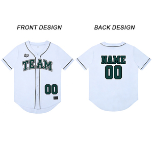 Maillots de baseball personnalisés haut de gamme en tissu polyester respirant, sublimés et brodés - Product Image 2