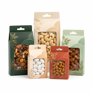 Nouvelles Boîtes d'Emballage Personnalisées pour Fruits Secs avec Fenêtre, en Papier, pour Snacks, Amandes Sucrées, Noix de Cajou – Idéales pour les Boutiques - Product Image 1