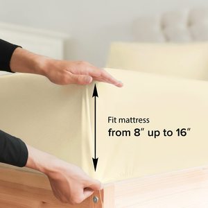 Hotet Sang Trọng Thêm Mềm Nữ Hoàng Kích Thước Màu Rắn 4Pcs Khăn trải giường Set Với Sâu Túi - Product Image 4