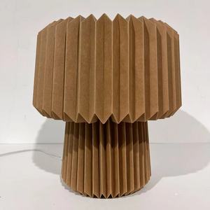 Lámpara de mesa de papel marrón de <span class=keywords><strong>Origami</strong></span> de estilo minimalista nórdico con Base E14, decoración de iluminación interior alimentada por CA - Product Image 1