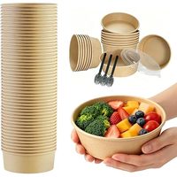 Envase Redondo de Papel Kraft para Alimentos, Diseño a Prueba de Fugas, Construcción Anti-fugas, Calidad de Exportación Premium, Servicio OEM ODM