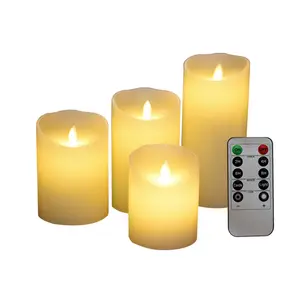 闪烁的无焰奉献蜡烛电池，带遥控器和定时器，用于家庭婚礼圣诞节的发光二极管真蜡烛灯