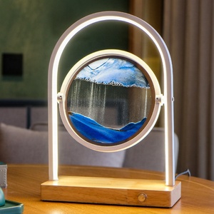 Đèn Bàn Hình Đồng Hồ Cát <span class=keywords><strong>3D</strong></span> Đèn Ngủ Led Di Chuyển Bằng Cát Đèn Bàn Cát Lún Đèn Bàn Sạc Không Dây Làm Quà Tặng Công Sở - Product Image 1
