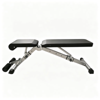 Banc de musculation commercial portable en acier, durable et écologique, multifonctionnel, pour exercices de curl des jambes, style plat, réglable et pliable
