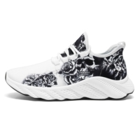 Nouvelles Chaussures de Course pour Hommes en Cuir Véritable, Respirantes, Antidérapantes, Sportives, à Fermeture Boutonnée, avec Amorti et Motif Léopard, Style Coréen