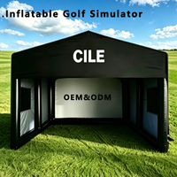 Tente de projection gonflable de haute qualité, imperméable et résistante aux intempéries, pour simulateur de golf, avec pompe électrique, hauteur 8-10 pieds