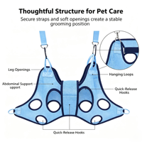 Hamac de toilettage respirant en maille pour animaux de compagnie, sac de contention pour chat et chien, aide au toilettage pour la coupe des ongles et le bain
