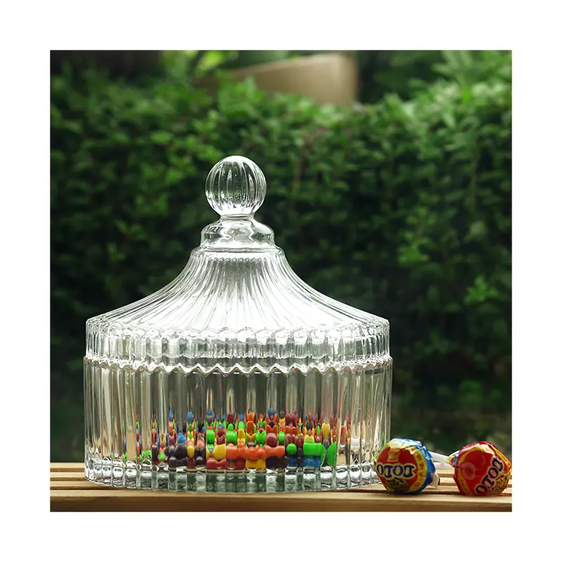 Barattoli di vetro di cristallo per Candy Buffet Snack OEM Candy Jar Wedding Cheap Bulk Crystal Glassware produttore estetico natale