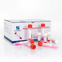 Tubo de amostragem descartável vtm para uso médico, com tubo de transporte viral para cotonete nasal médio