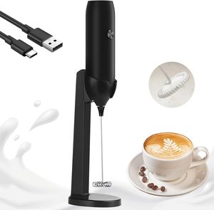 Espumador de Leche Recargable de 3 Velocidades, Batidor de Bebidas Manual, Varilla Mezcladora Portátil para Café, Lattes, Cappuccino - Product Image 1