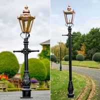 Lampes de jardin classiques européennes Décoration extérieure imperméable Lampadaire en fonte antique Pilier LED Downlight de jardin