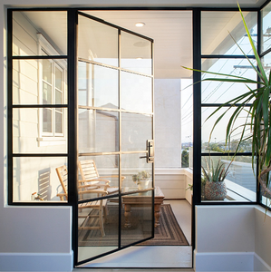 Giá rẻ cửa rèn sắt đen khung thép cửa kính - Product Image 6