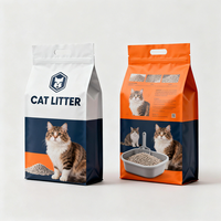Sacs d'emballage pour litière pour chat, personnalisés, imprimés, en plastique, colorés, à fond plat, type Doypack