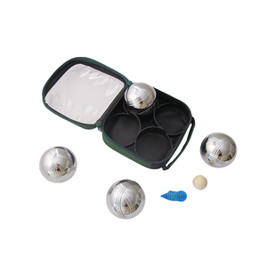 Ensemble <span class=keywords><strong>de</strong></span> pétanque en acier argenté personnalisé ZQURE, <span class=keywords><strong>4</strong></span> pièces, avec finition résistante à la rouille et sac <span class=keywords><strong>de</strong></span> transport transparent pour les sports <span class=keywords><strong>de</strong></span> plein air - Product Image 3