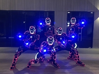Vestido de baile con luz de TV a todo color Led, vestido de actuación de baile fluorescente luminiscente, disfraces de Cosplay de personajes de Marvel, 1 pieza