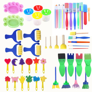 Outils de peinture de haute qualité pour enfants Bonvan, bâtonnets en plastique, éponges en mousse, pinceaux, logo personnalisé en couleur pour l'école et la famille - Product Image 1