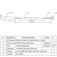 NTC 10k 50K 100K B3950 B3435 B3977 Thermistor Klimaanlagen-Temperatursensor 6*25MM Kupfer-Sondengehäuse für Klimaanlagen