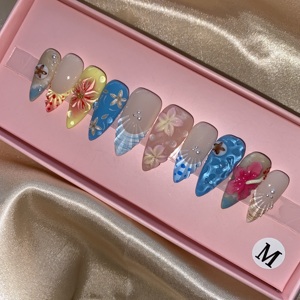 <span class=keywords><strong>Uñas</strong></span> postizas de lujo personalizadas al por mayor <span class=keywords><strong>con</strong></span> pedrería, forma ataúd mediana, <span class=keywords><strong>con</strong></span> perlas y punta francesa, para manicura acrílica. - Product Image 5