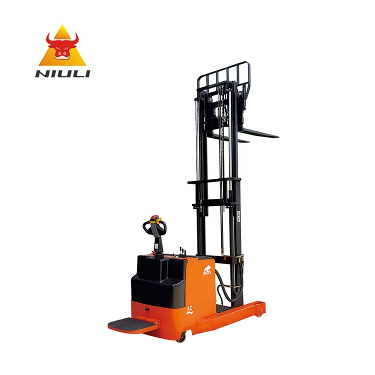 NIULI عالية الجودة telehandler الصين جميع الكهربائية المشي تصل شاحنة نقل المنصات مكدس السعر ناقل حركة أوتوماتيكي رافعة شوكية