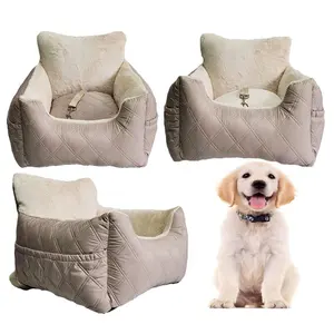 Dog Car Seat Pet Booster Seat Travel Dog Car Bed washable dog bed with detachable cover for indoor/outdoor