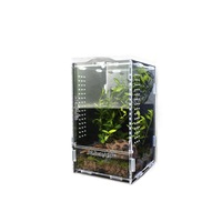 Terrarium rectangulaire en acrylique pour reptiles de forêt tropicale, boîte d'élevage pour araignées et mantes, habitat pour animaux de compagnie, décoration et aménagement paysager spécial