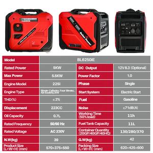 <span class=keywords><strong>Generator</strong></span> Inverter bensin sunyi, <span class=keywords><strong>Generator</strong></span> rumah kuat kedap suara 223cc arus stabil 5000W 5.5W 230/120V - Product Image 5