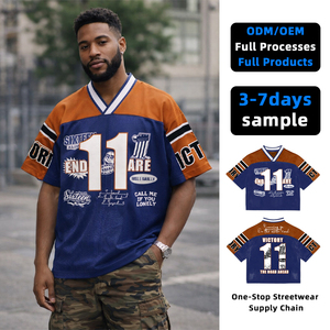 T-shirts décontractés pour hommes de premier choix, style hip-hop, en tricot Spandex/Polyester 200g, impression numérique, séchage rapide, service OEM, patchwork personnalisé - Product Image 1