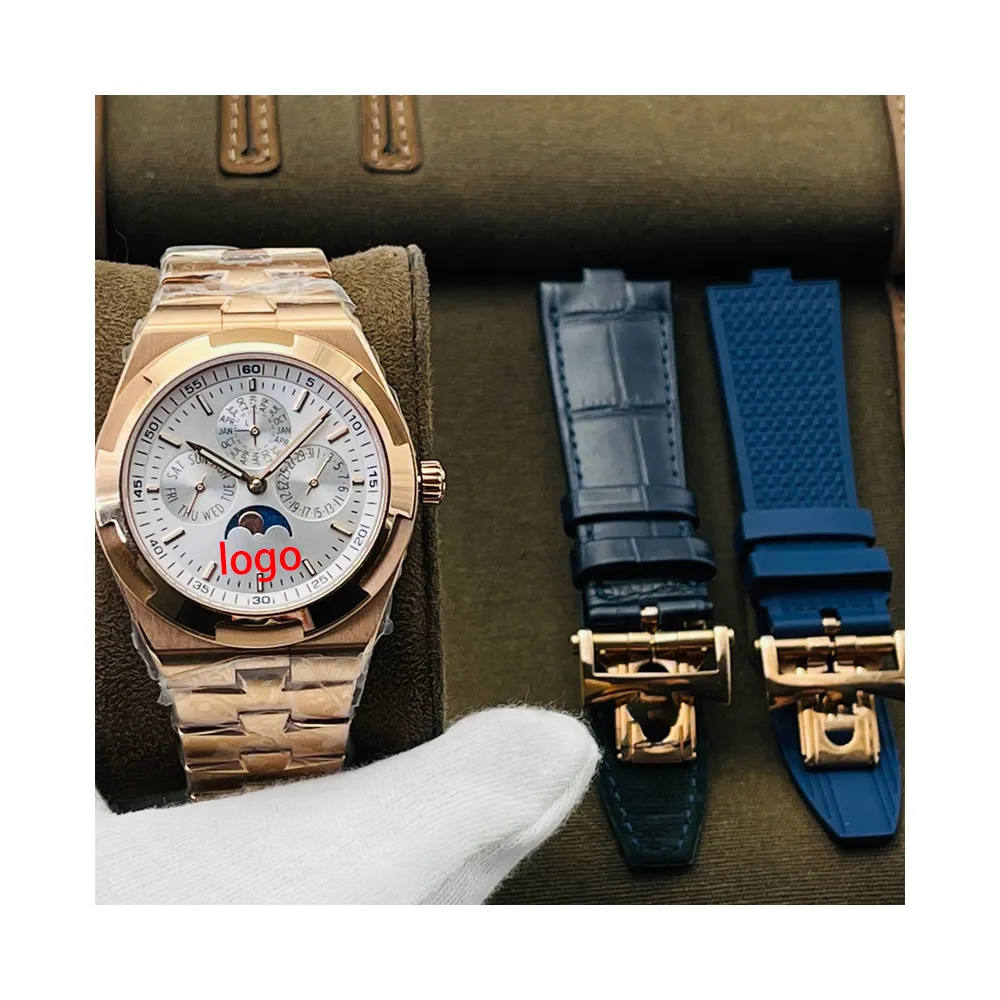 5A di alta qualità 8FF 41.5mm fasi lunari orologi meccanici di marca di lusso orologi meccanici automatico meccanico orologio da uomo