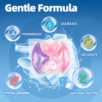 Sampel Gratis Pod Cuci Pakaian Hipoalergenik Eco Gel pH Netral Biodegradable Bebas Plastik Mikro Sekali Pakai