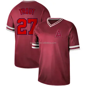 Los Angeles şehir melek beyzbol giyer tedarikçiler erkek nakış 17 Shohei Ohtani 27 Mike alabalık Jersey özel